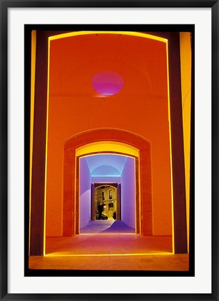 Framed Lit Doorway in the Ciutat Vella Area, Barcelona, Spain Print