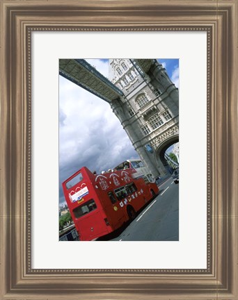 Framed Tower Bridge with Double-Decker Bus, London, England Print