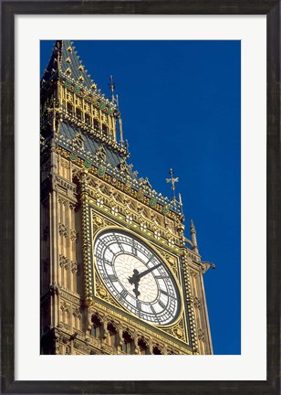 Framed Big Ben Clock Tower on Parliament Building in London, England Print