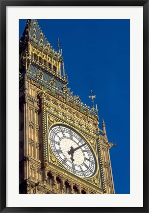 Framed Big Ben Clock Tower on Parliament Building in London, England Print