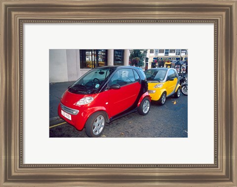 Framed Smart Cars, London, England Print