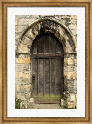 Framed Medieval City Wall Door, York, Yorkshire, England Print