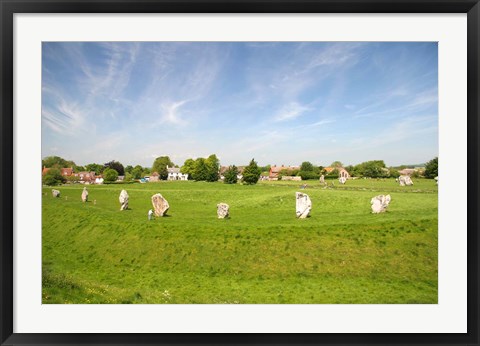 Framed Stone Display, Avebury, England Print