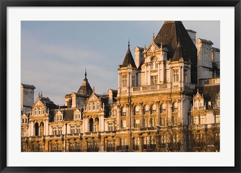 Framed Building Along Victoria Embankment, London, England Print