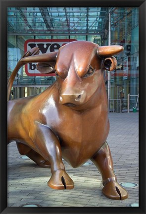 Framed Bull in Bull Ring, Birmingham, England Print