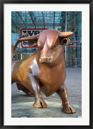 Framed Bull in Bull Ring, Birmingham, England Print