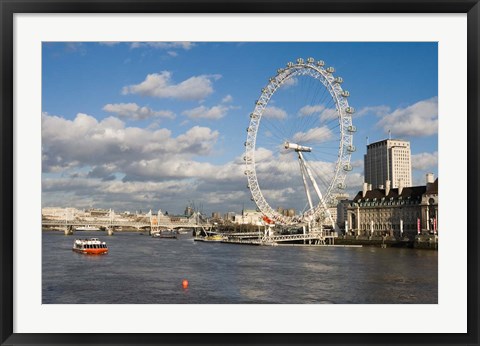 Framed England, London, London Eye and Shell Building Print