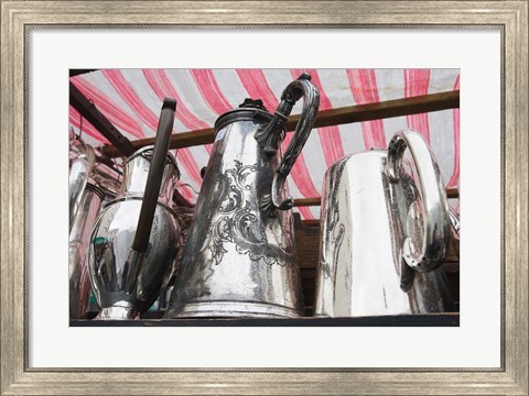 Framed Pots and Pans, Portobello Road Market, Notting Hill, London, England Print