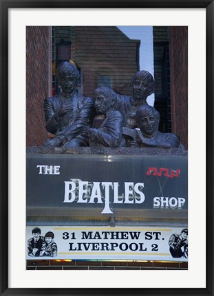 Framed Beatles Shop, Mathew Street, Liverpool, England Print