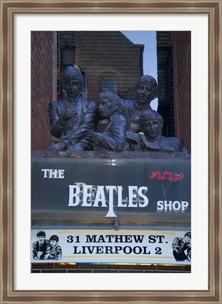 Framed Beatles Shop, Mathew Street, Liverpool, England Print