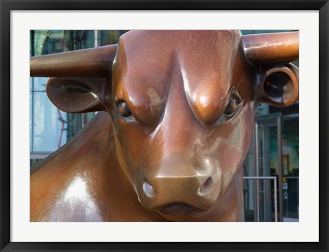 Framed Statue of a Bull, Bull Ring, Birmingham, England Print