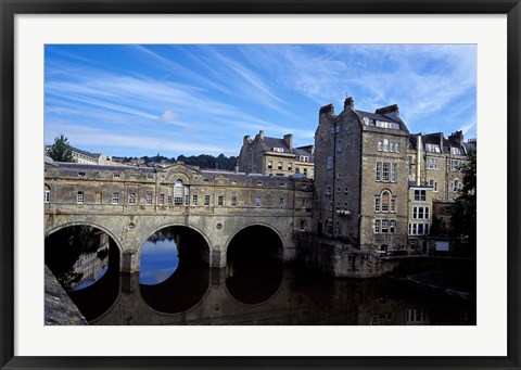 Framed River Avon Bridge with Reflections, Bath, England Print