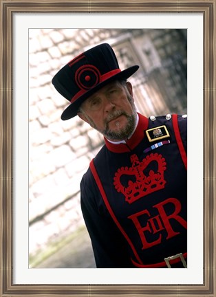 Framed Beefeater at the Tower of London, London, England Print