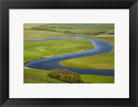 Framed River Cuckmere, near Seaford, East Sussex, England Print