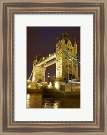 Framed Tower Bridge and River Thames at dusk, London, England, United Kingdom Print