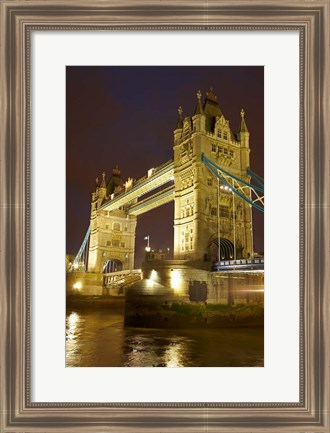 Framed Tower Bridge and River Thames at dusk, London, England, United Kingdom Print