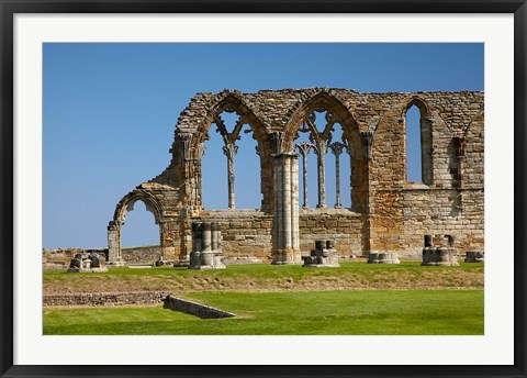 Framed Whitby Abbey ruins (built circa 1220), Whitby, North Yorkshire, England Print