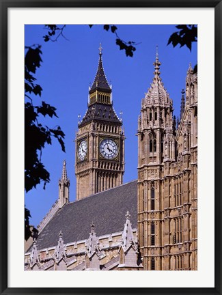 Framed Big Ben and Houses of Parliament, London, England Print