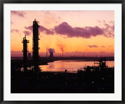 Framed Power Stations and Industry, Runcorn, Merseyside, England Print