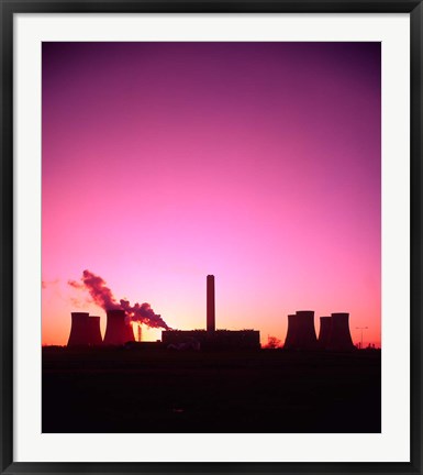 Framed Coal Fired Power Station, Warrington, Cheshire, England Print