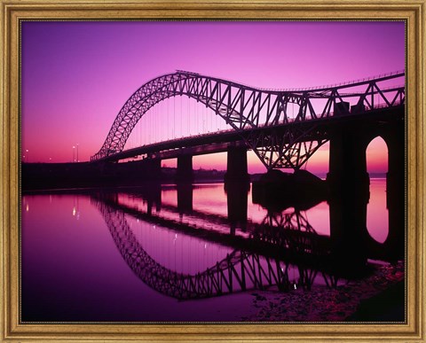 Framed Runcorn Bridge, Cheshire, England Print