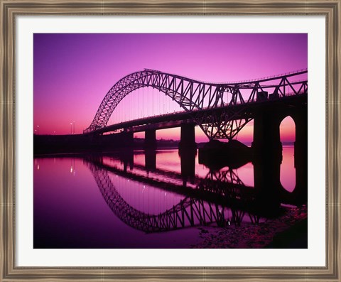 Framed Runcorn Bridge, Cheshire, England Print