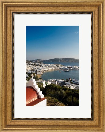 Framed Inner harbor of Mykonos, Chora, Mykonos, Greece Print