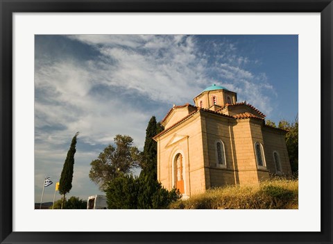 Framed Agios Triados Monastery Chapel, Mitilini, Samos, Aegean Islands, Greece Print