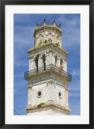 Framed Bell Tower of St Nikolaos Church, Kiliomeno, Zakynthos, Ionian Islands, Greece Print