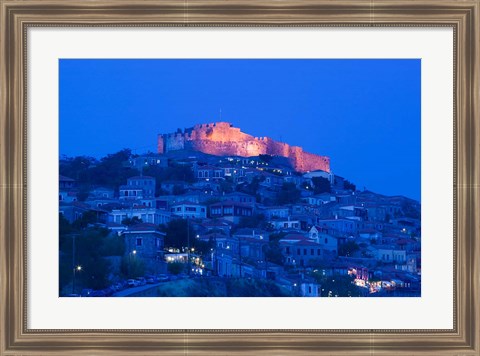 Framed Byzantine-Genoese Castle, Lesvos, Mithymna, Northeastern Aegean Islands, Greece Print