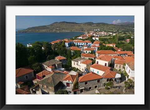 Framed Church of the Sweet Kissing Virgin, Petra, Lesvos, Mithymna, Northeastern Aegean Islands, Greece Print