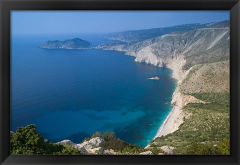 Framed Coastline View, Assos, Kefalonia, Ionian Islands, Greece Print