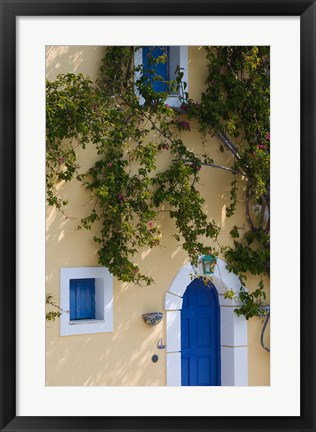 Framed Detail of Pastel Colored Condo, Assos, Kefalonia, Ionian Islands, Greece Print