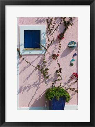 Framed Detail of Pastel Condo, Assos, Kefalonia, Ionian Islands, Greece Print