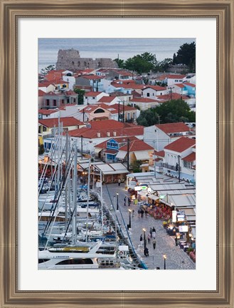 Framed Harbor View, Pythagorio, Samos, Aegean Islands, Greece Print