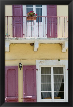 Framed House Detail, Yacht Harbor, Fiskardo, Kefalonia, Ionian Islands, Greece Print