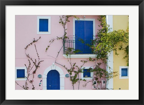 Framed Vacation Villa Detail, Assos, Kefalonia, Ionian Islands, Greece Print