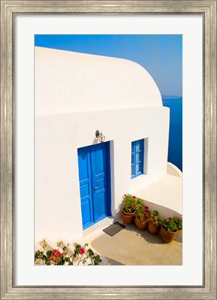 Framed White House, Oia, Santorini, Greece Print