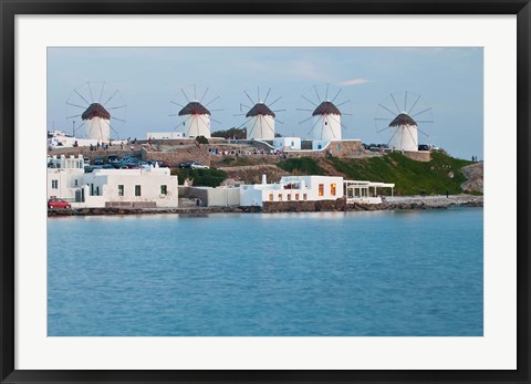 Framed Windmills, Horia, Mykonos, Greece Print