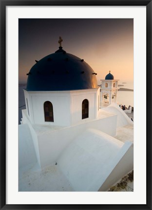 Framed Small Town of Imerovigli, Santorini, Greece Print