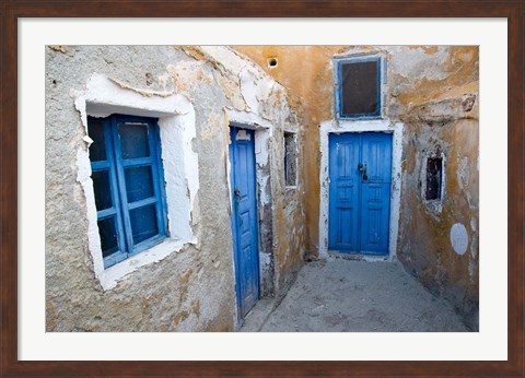 Framed Very Old Building Built, Oia, Santorini, Greece Print