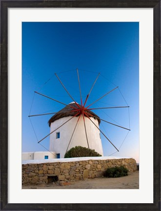 Framed Greece, Mykonos, Hora, Windmills Print