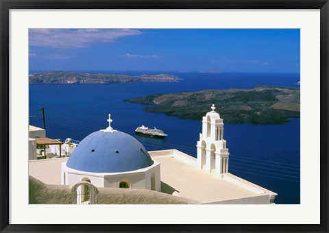 Framed Kimisis Theotokov Church, Thira, Santorini, Cyclades Islands, Greece Print