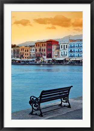 Framed Chania at dusk, Chania, Crete, Greece Print