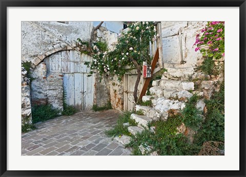 Framed Old door, Chania, Crete, Greece Print