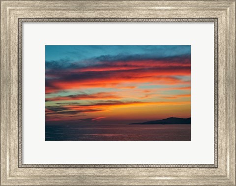 Framed Sunset, Mykonos, Greece Print