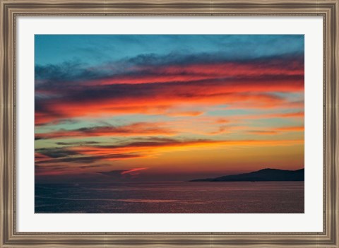 Framed Sunset, Mykonos, Greece Print