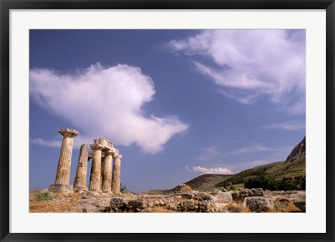 Framed Ruins of the Temple of Apollo, Corinth, Peloponnese, Greece Print