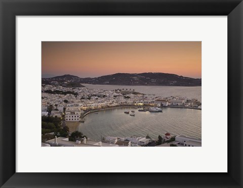 Framed Just After Sunset, Hora, Mykonos, Greece Print