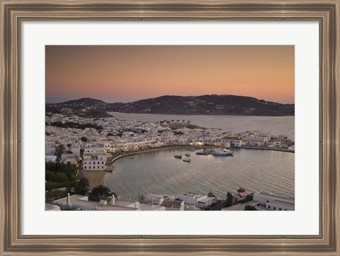 Framed Just After Sunset, Hora, Mykonos, Greece Print